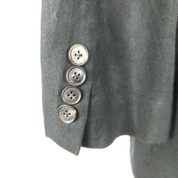 Ralph Lauren Black Label Linen Jacket Blazer 14 Mandarin Collar Made USA - Picture 7 of 9